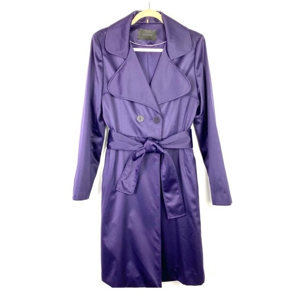 Tahari Deep Purple raincoat / trench coat - Picture 1 of 4